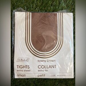 Vintage St. Michael Tawny Brown Sheer Tights Pantyhose Size Small